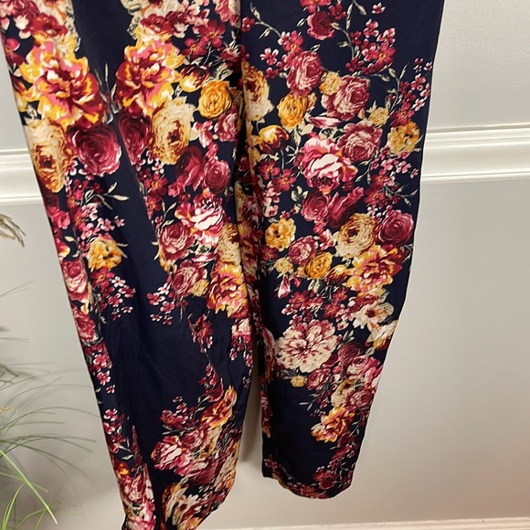 Band of Gypsies Blue Floral Jumpsuit Small - Picture 3 of 7